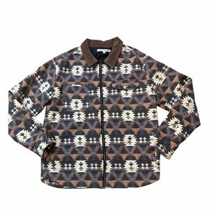 PacSun Vintage Aztec Print Quilted Jacket with Corduroy Collar
